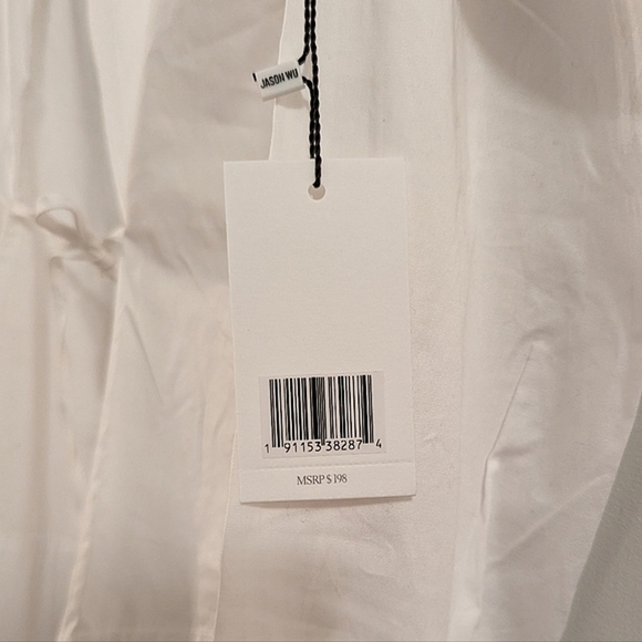 Jason Wu Cotton Long Puff Sleeve Wrap Blouse - Picture 9 of 15